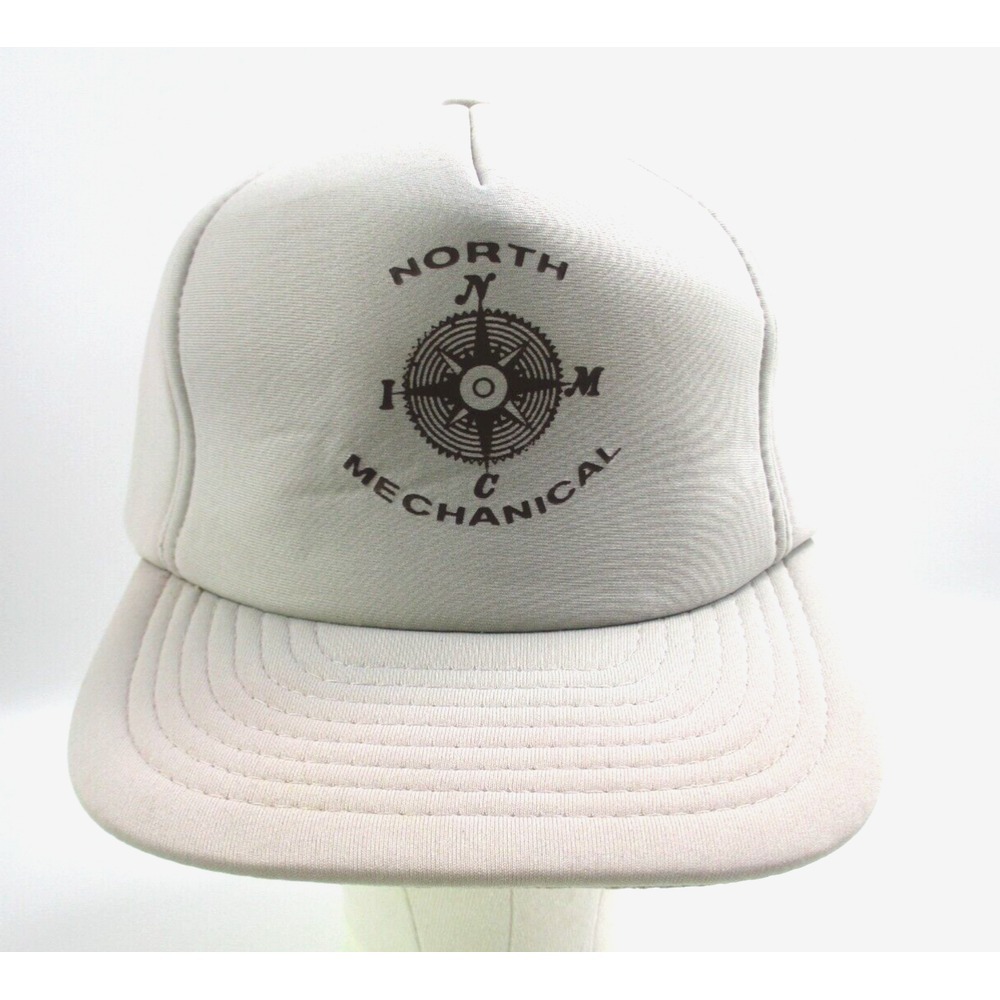Vintage NORTH Mechanical Gray Foam Snapback Trucker Hat Cap Designer Award